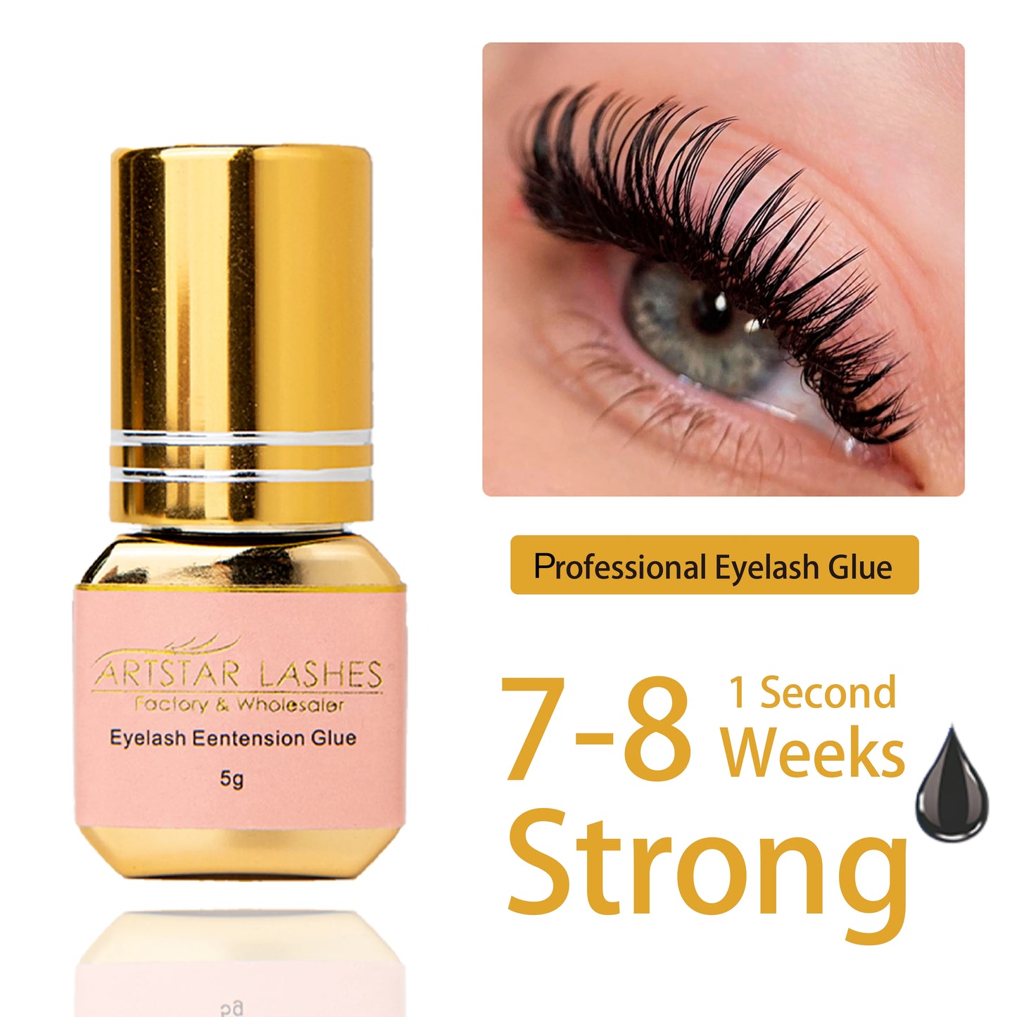 ARTSTAR 5ml Eyelash Glue Extensions 0.5S/1S/2S Fast Drying