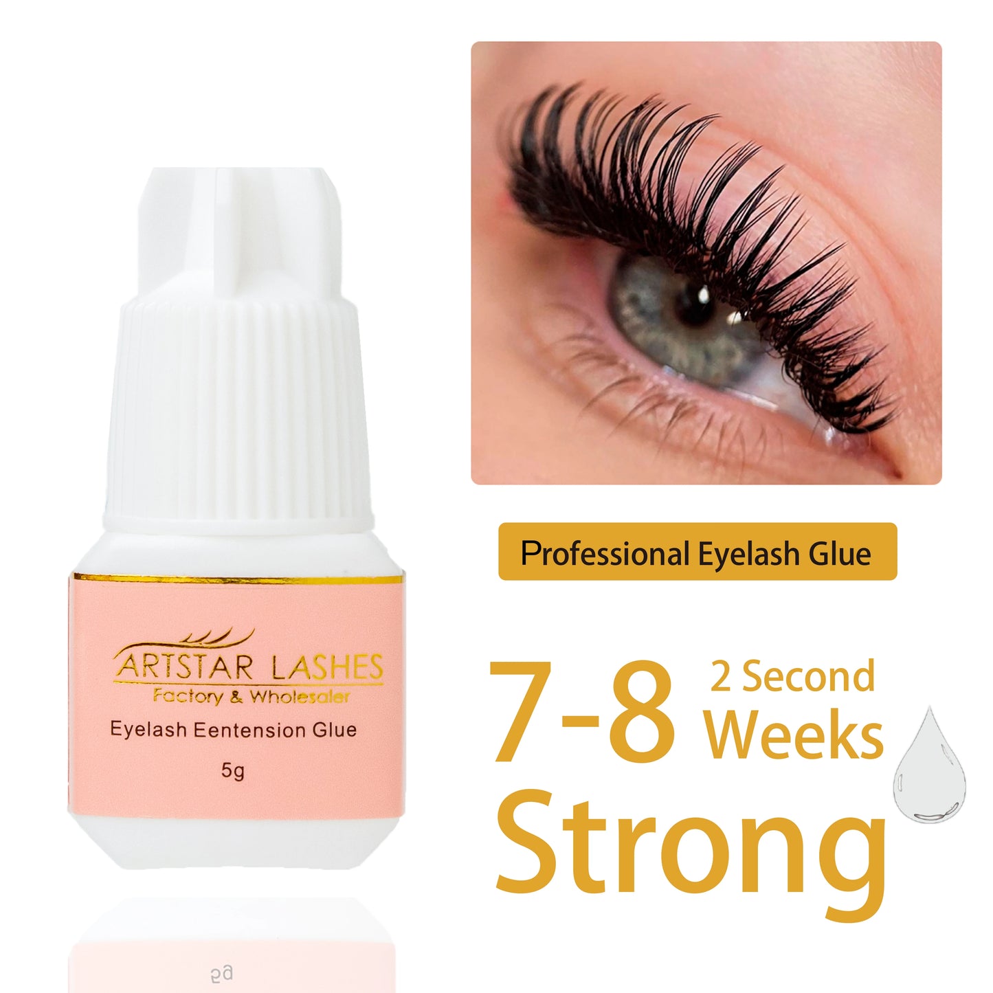 ARTSTAR 5ml Eyelash Glue Extensions 0.5S/1S/2S Fast Drying