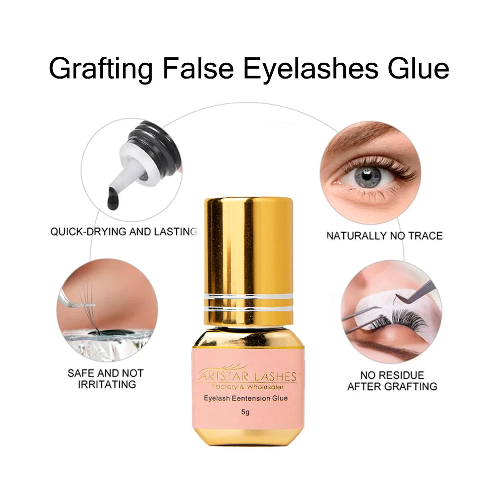 ARTSTAR 5ml Eyelash Glue Extensions 0.5S/1S/2S Fast Drying