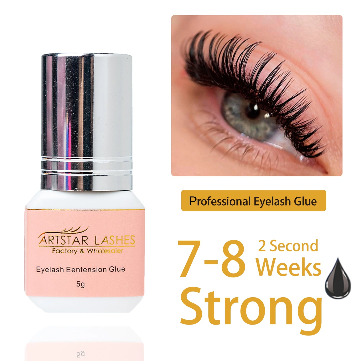 ARTSTAR 5ml Eyelash Glue Extensions 0.5S/1S/2S Fast Drying