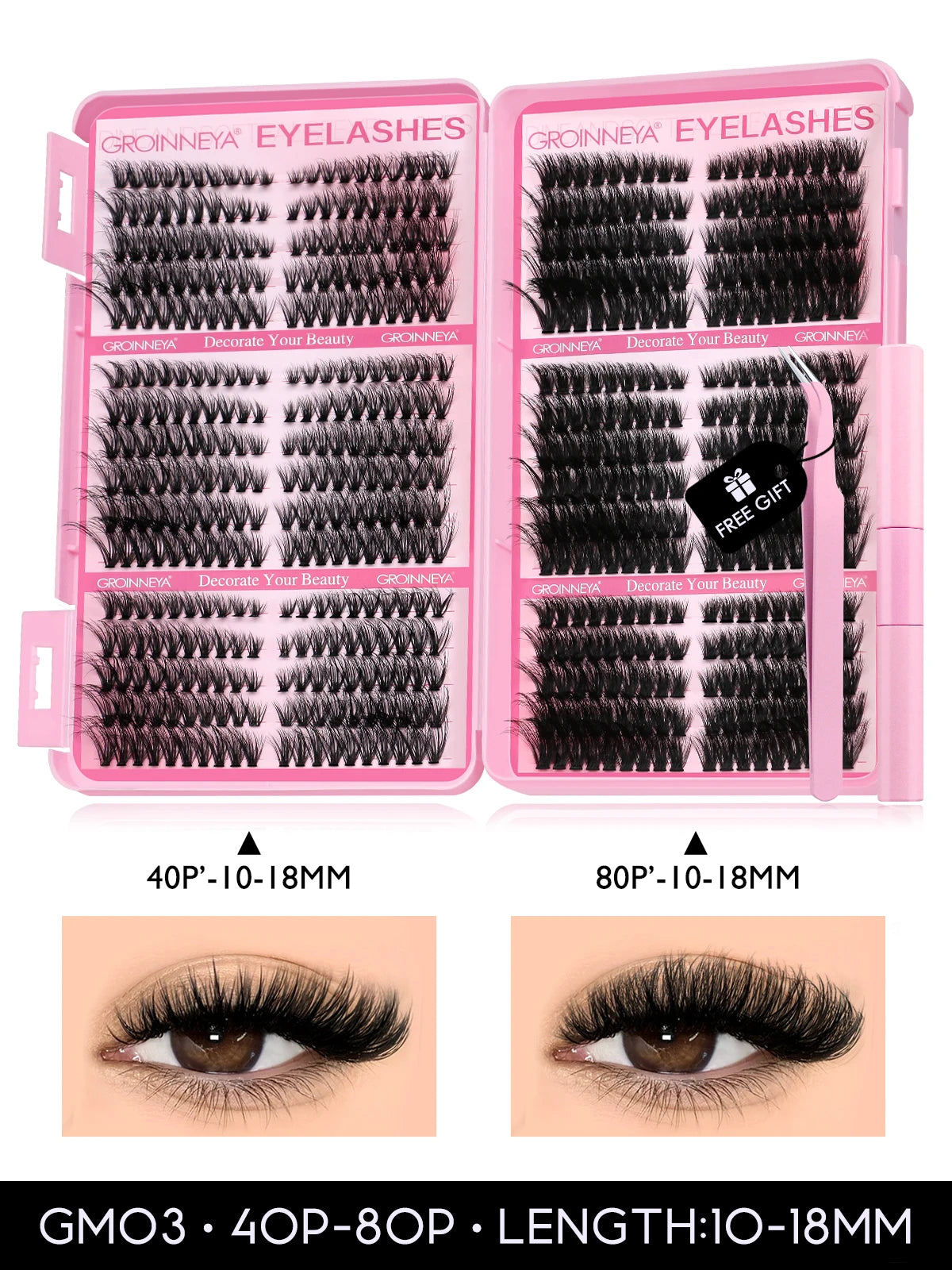 Lash Clusters Kit Cat Lashes 640 Pcs with Lash Bond & Seal Cluster