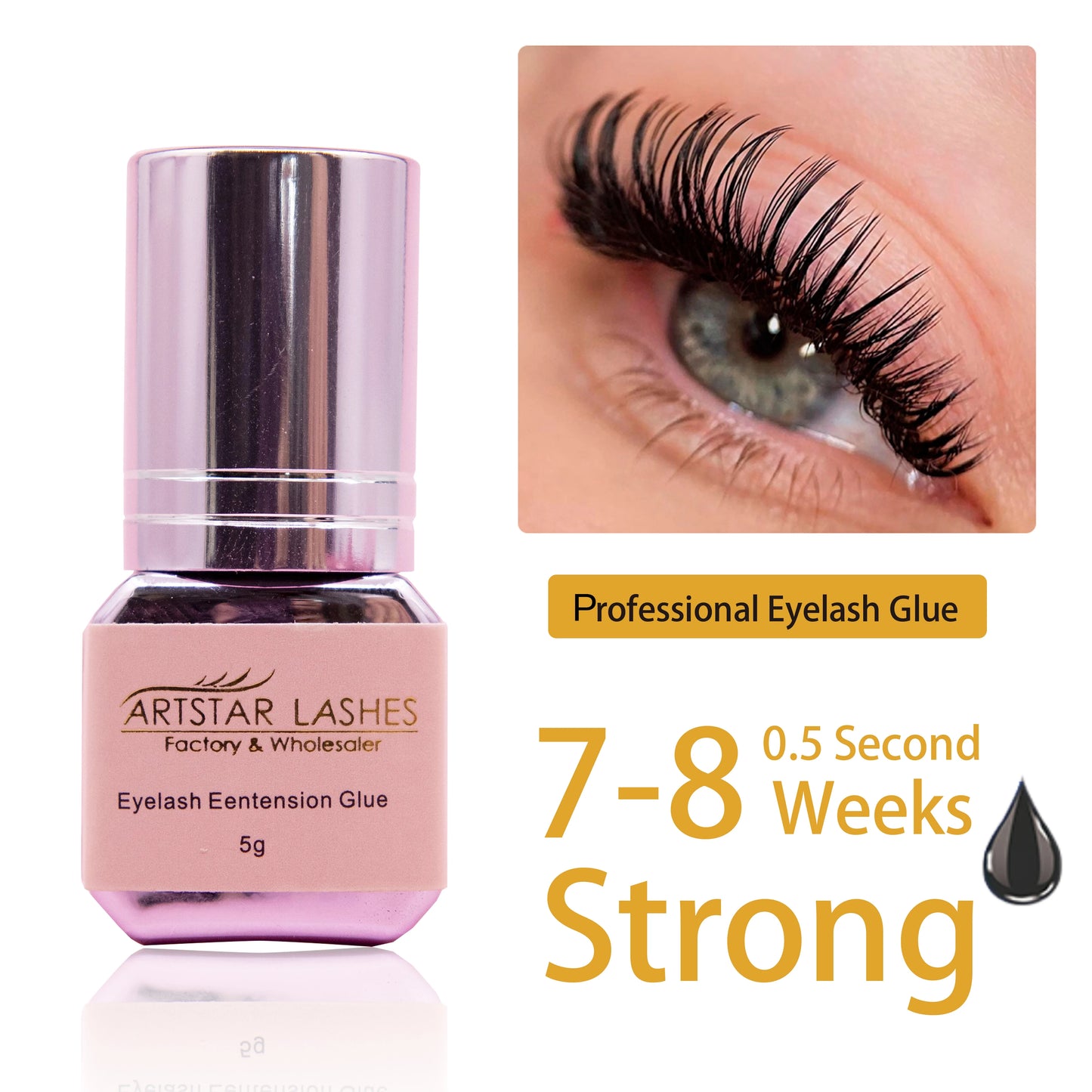 ARTSTAR 5ml Eyelash Glue Extensions 0.5S/1S/2S Fast Drying
