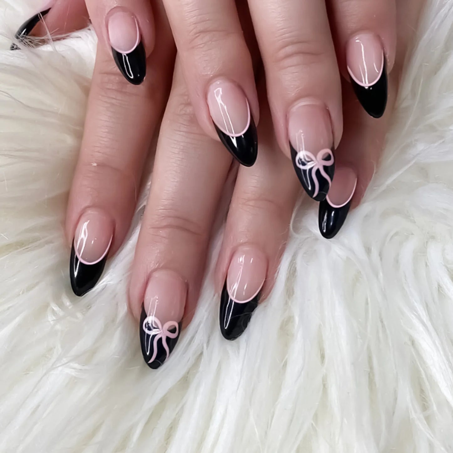 White French Short 3D Press on Nails
