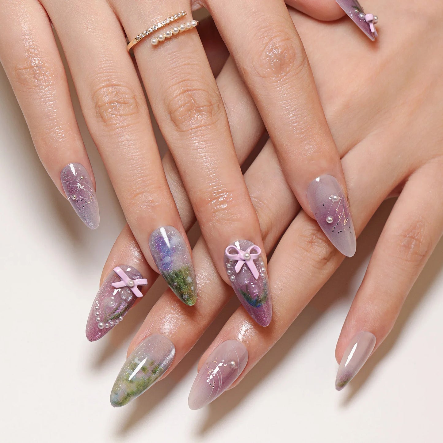 White French Short 3D Press on Nails