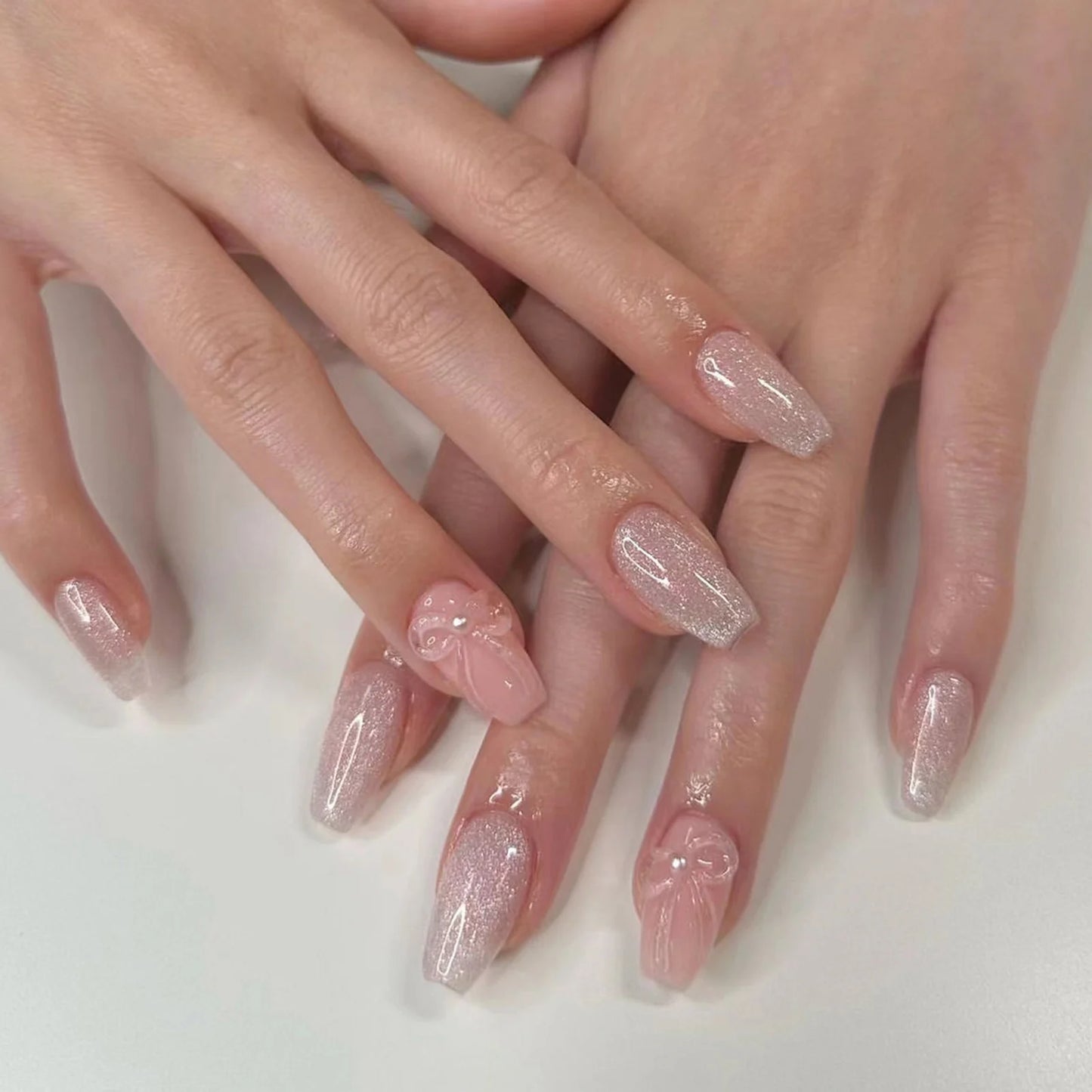 White French Short 3D Press on Nails