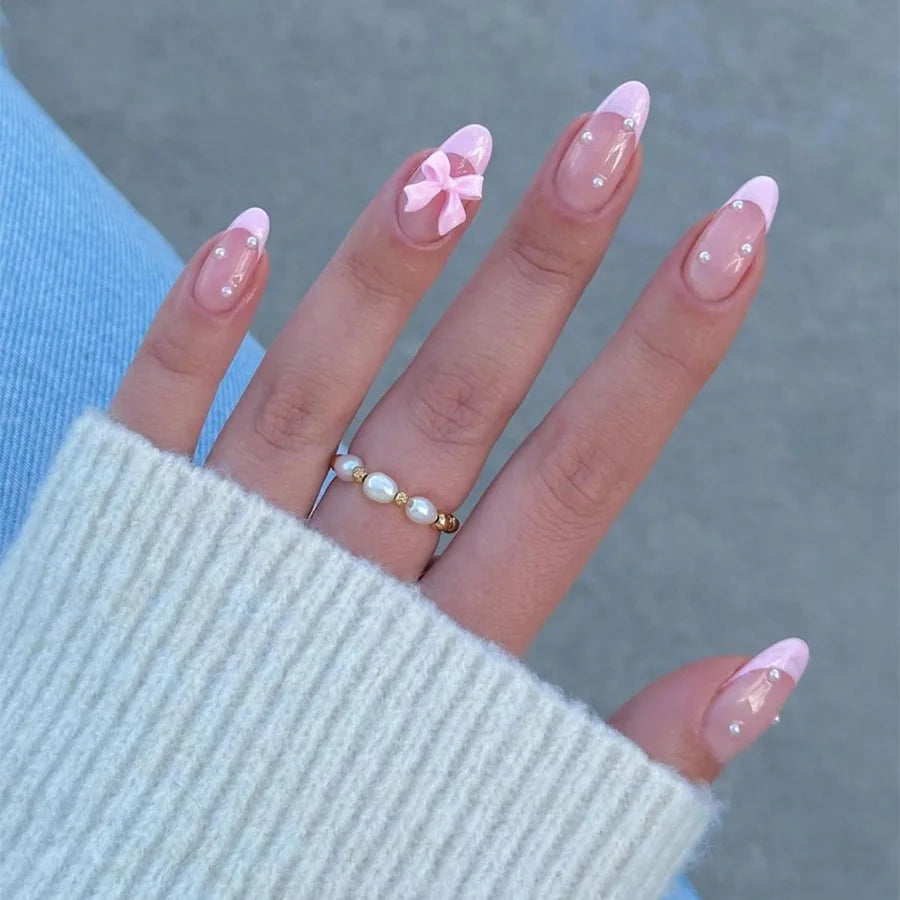 White French Short 3D Press on Nails