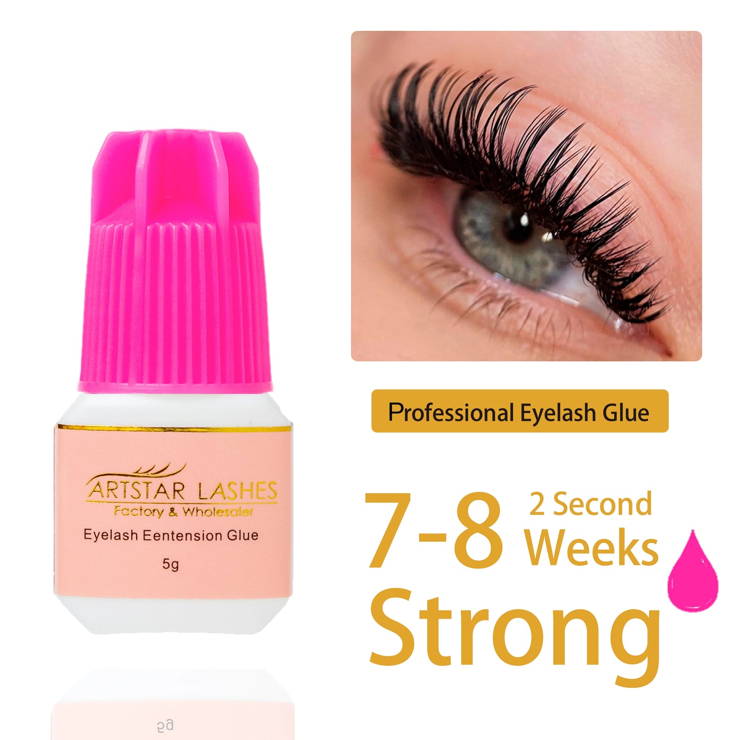 ARTSTAR 5ml Eyelash Glue Extensions 0.5S/1S/2S Fast Drying