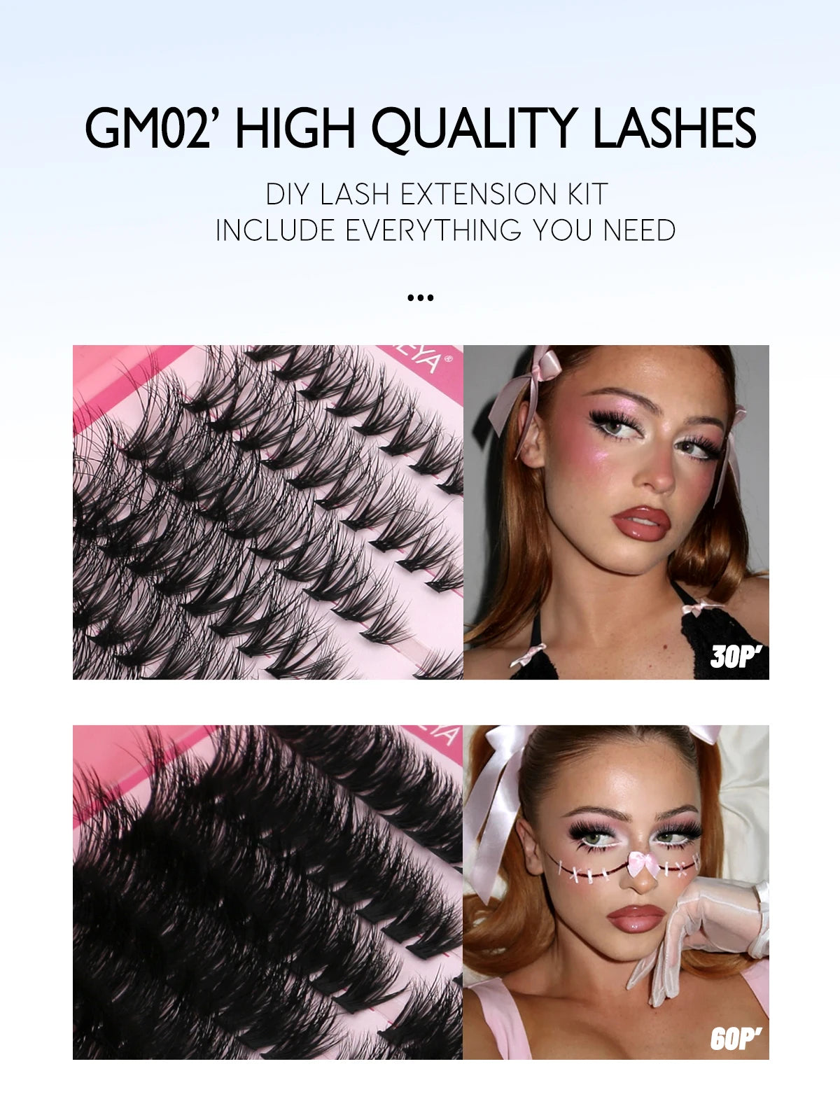 Lash Clusters Kit Cat Lashes 640 Pcs with Lash Bond & Seal Cluster