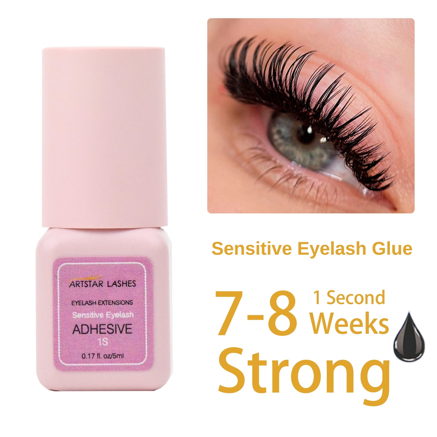 ARTSTAR 5ml Eyelash Glue Extensions 0.5S/1S/2S Fast Drying